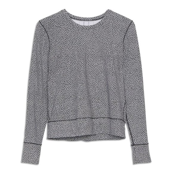 Lululemon Blue Long Sleeve Round Neck Rush Hour Dotted Pullover T Shirt Size 12 - Picture 1 of 7